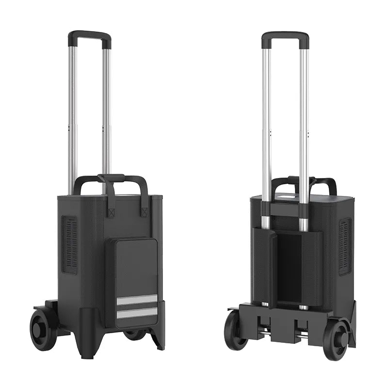 The Kingon P2 TOC Transportable Oxygen Concentrator with carry bag in the transportable cart. 