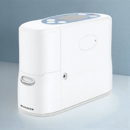 Kingon P2-E6 portable oxygen concentrator on blue background.