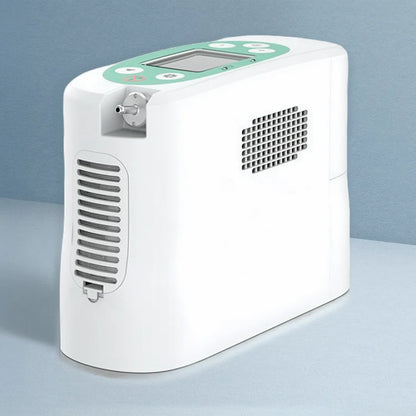 Kingon P2-E7 portable oxygen concentrator on blue background.