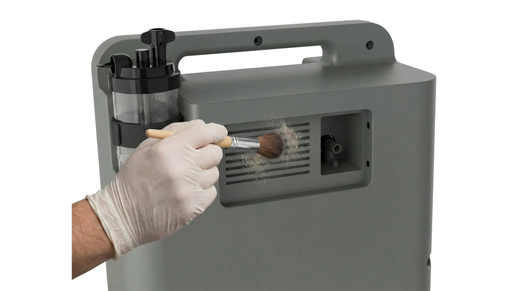 Kingon P2-O5E getting its filter cleaned with a brush. Shop now at Kingon Australia.