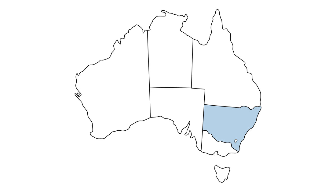 Map of Australia highlighting New South Wales.