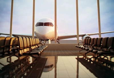 Airplane at an airport.