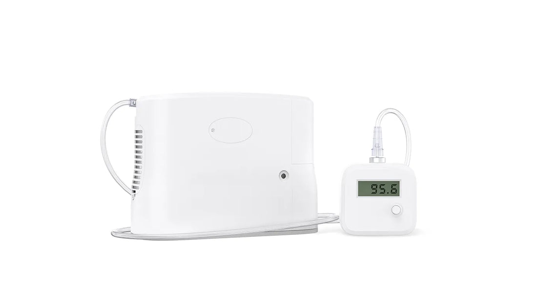 Kingon P2 portable oxygen concentrator with an oxygen purity reader. Shop now at Kingon Australia.