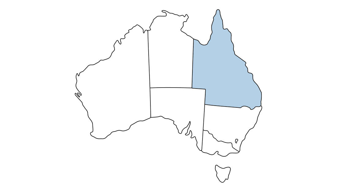 Map of Australia highlighting Queensland.
