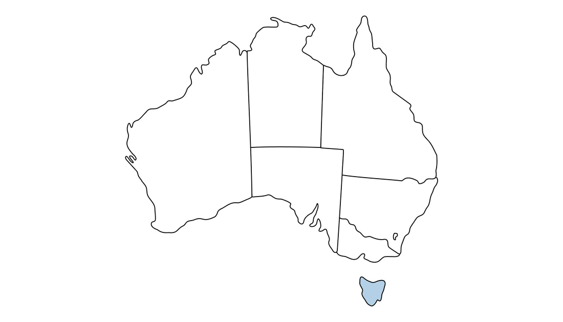 Map of Australia highlighting Tasmania.