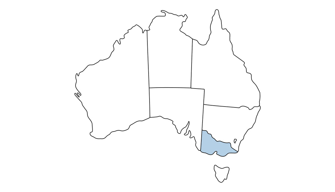 Map of Australia highlighting Victoria.